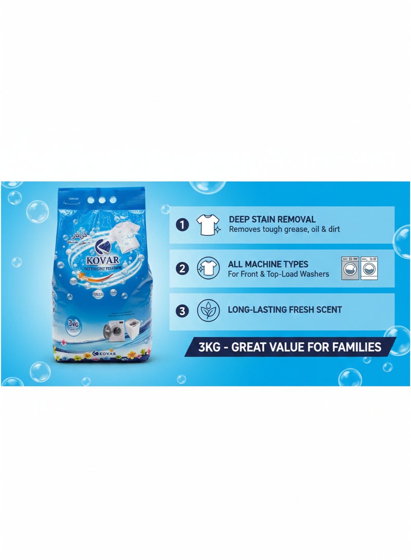 Kovar Detergent Powder For White Fresh And Clean Clothes- 3kg - Image 2